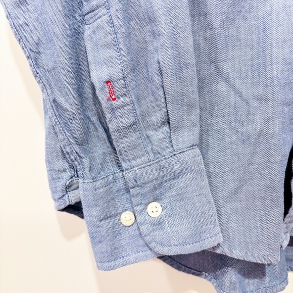 TOMMY HILFIGER Blue chambray button-down shirt size | casual wear | Medium * - Picture 4 of 8